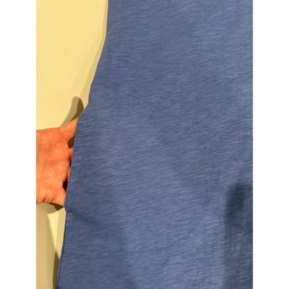 Tribal Blue V Neck Puff Sleeve T Shirt Dress Casual Everyday Comfort size M - Picture 9 of 10